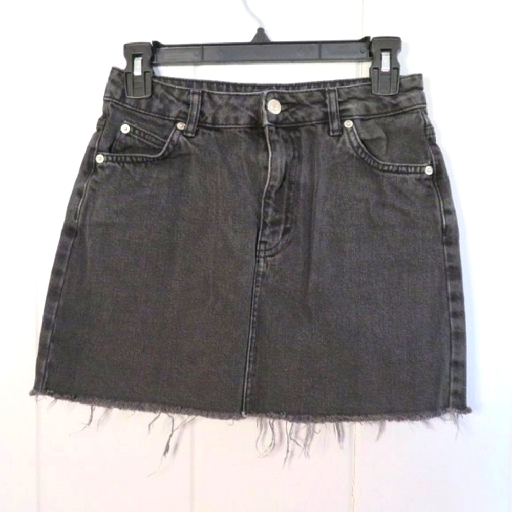 Top Shop Moto - Black Jean Skirt Size 4